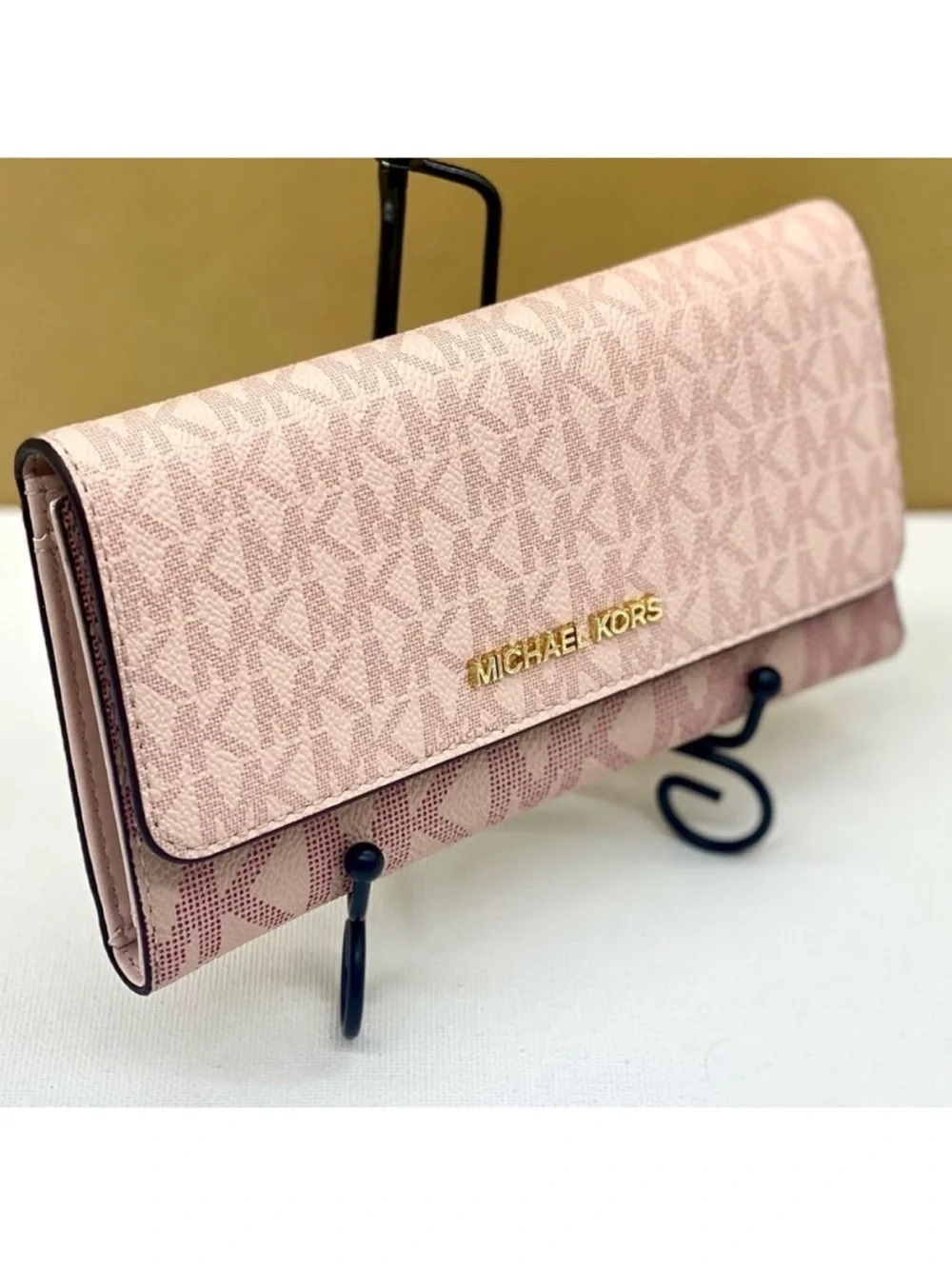 Michael Kors Pink Signature Trifold Wallet